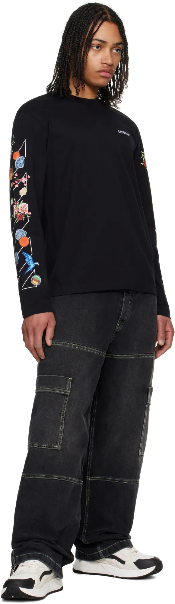 Diag-Stripe Crewneck T-Shirt