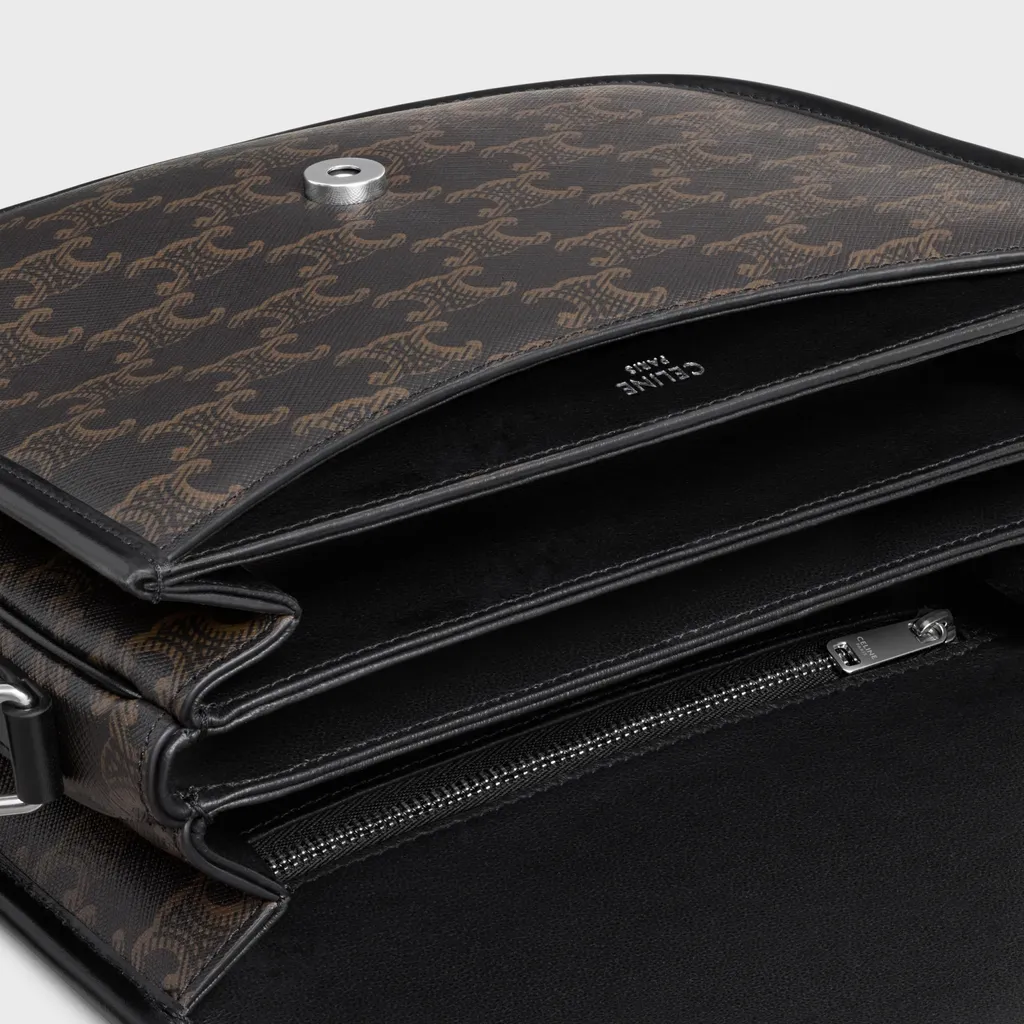 Medium Besace Triomphe In Triomphe Canvas And Calfskin