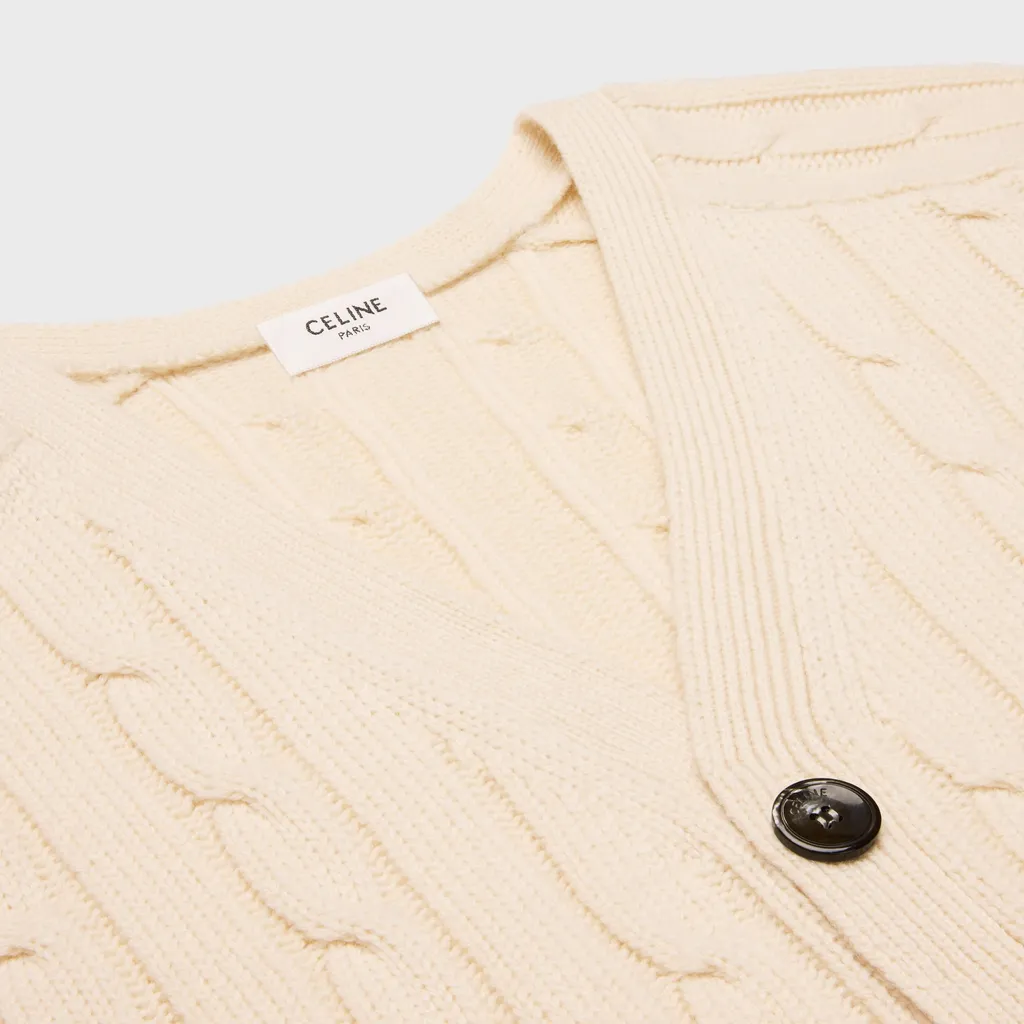 Cable-Knit Triomphe Cardigan In Cashmere