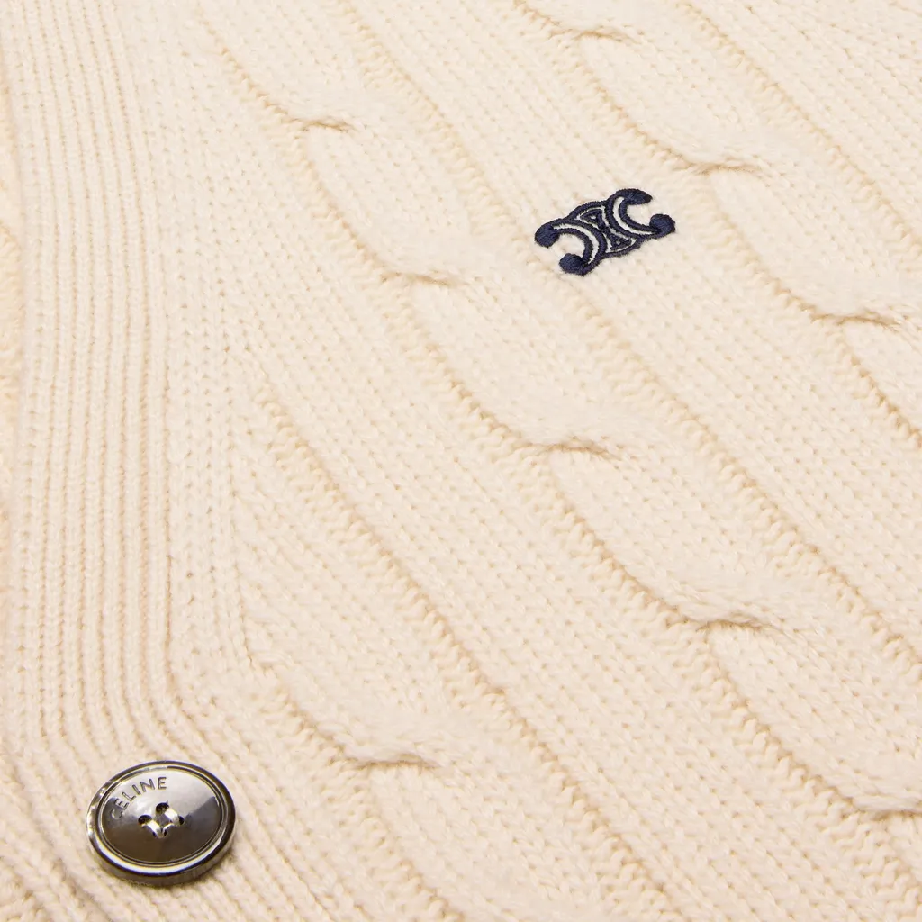 Cable-Knit Triomphe Cardigan In Cashmere