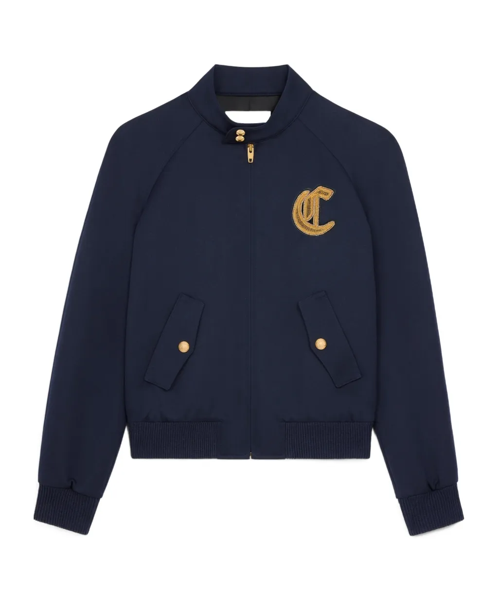 Blouson Jacket In Diagonal Wool