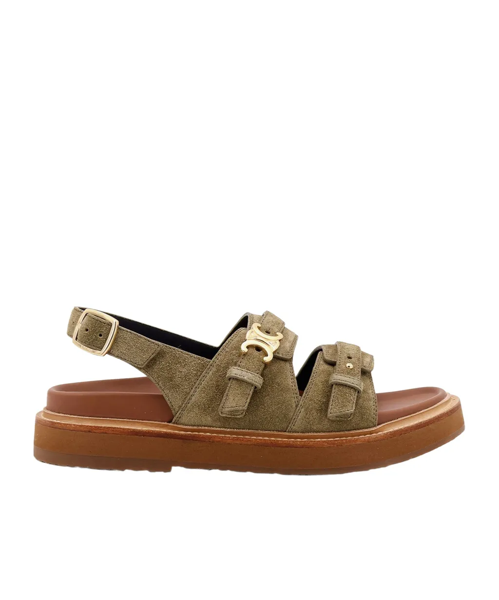 Tippi Triomphe Sandal In Suede Calfskin