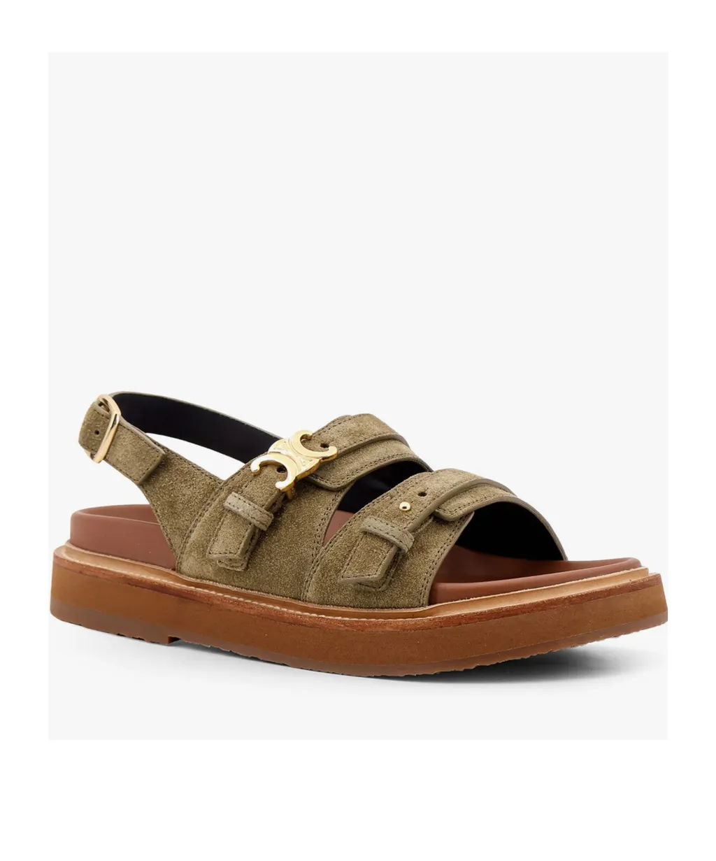 Tippi Triomphe Sandal In Suede Calfskin