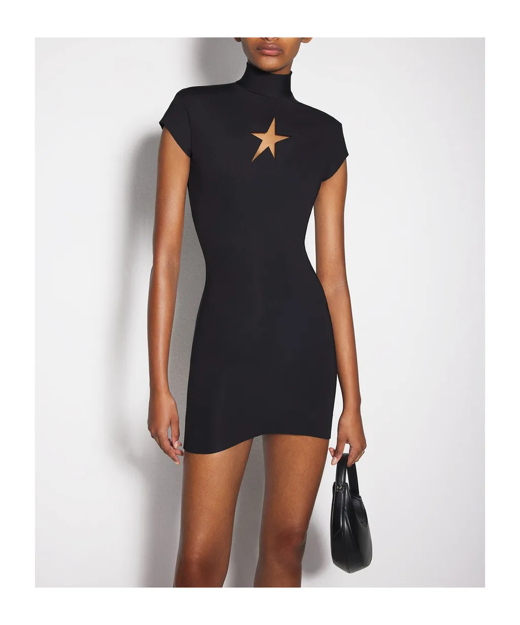 Star Cut-Out Detailed Mini Dress