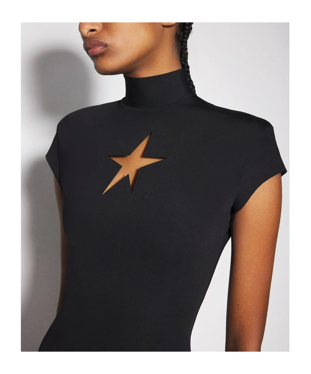 Star Cut-Out Detailed Mini Dress