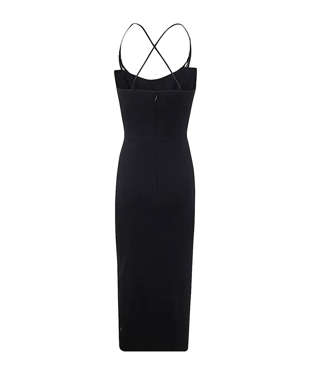 Metallic Detail Slit Dress