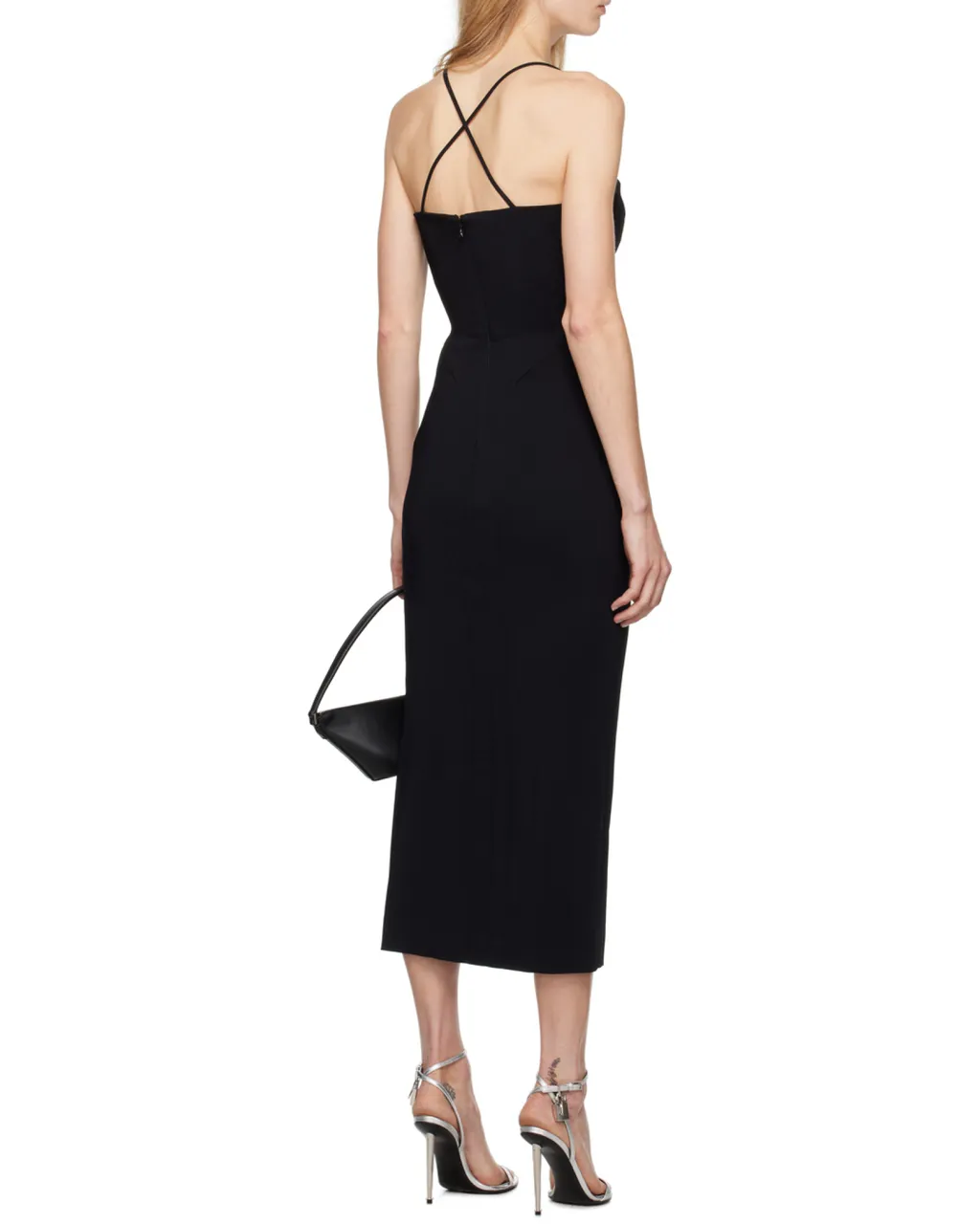 Metallic Detail Slit Dress