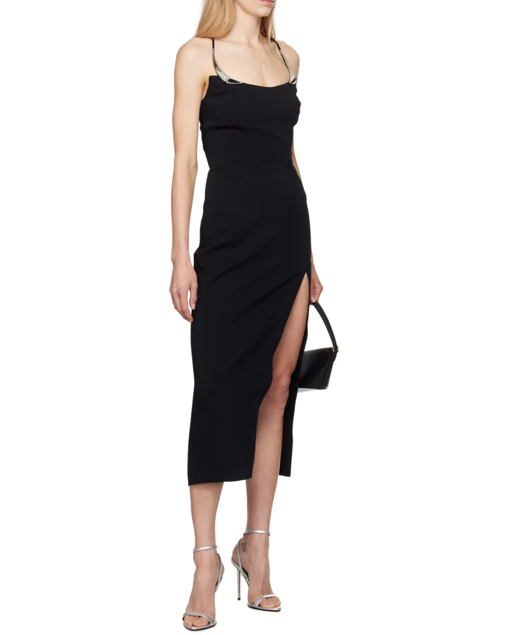 Metallic Detail Slit Dress