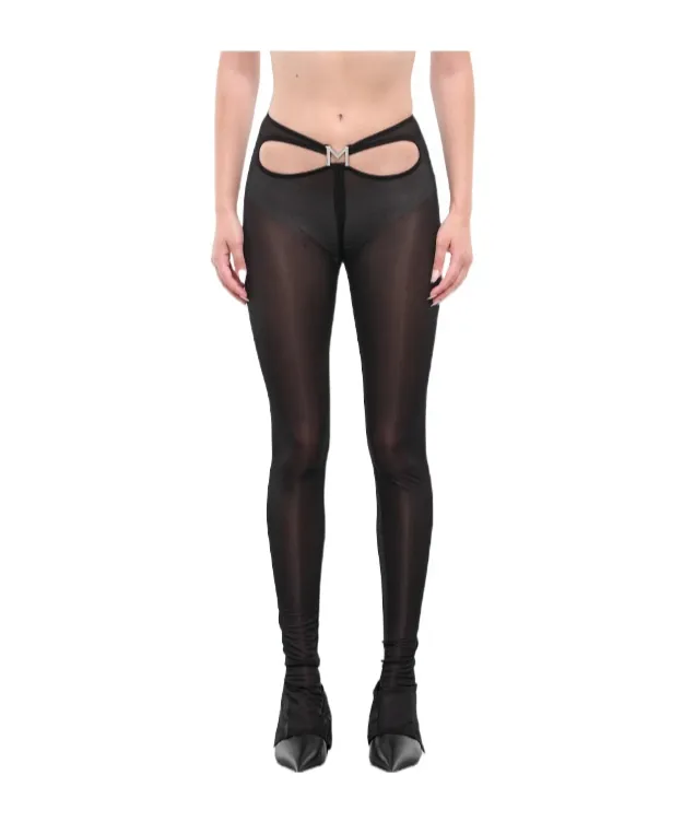 Logo-Plaque Cut-Out Leggings