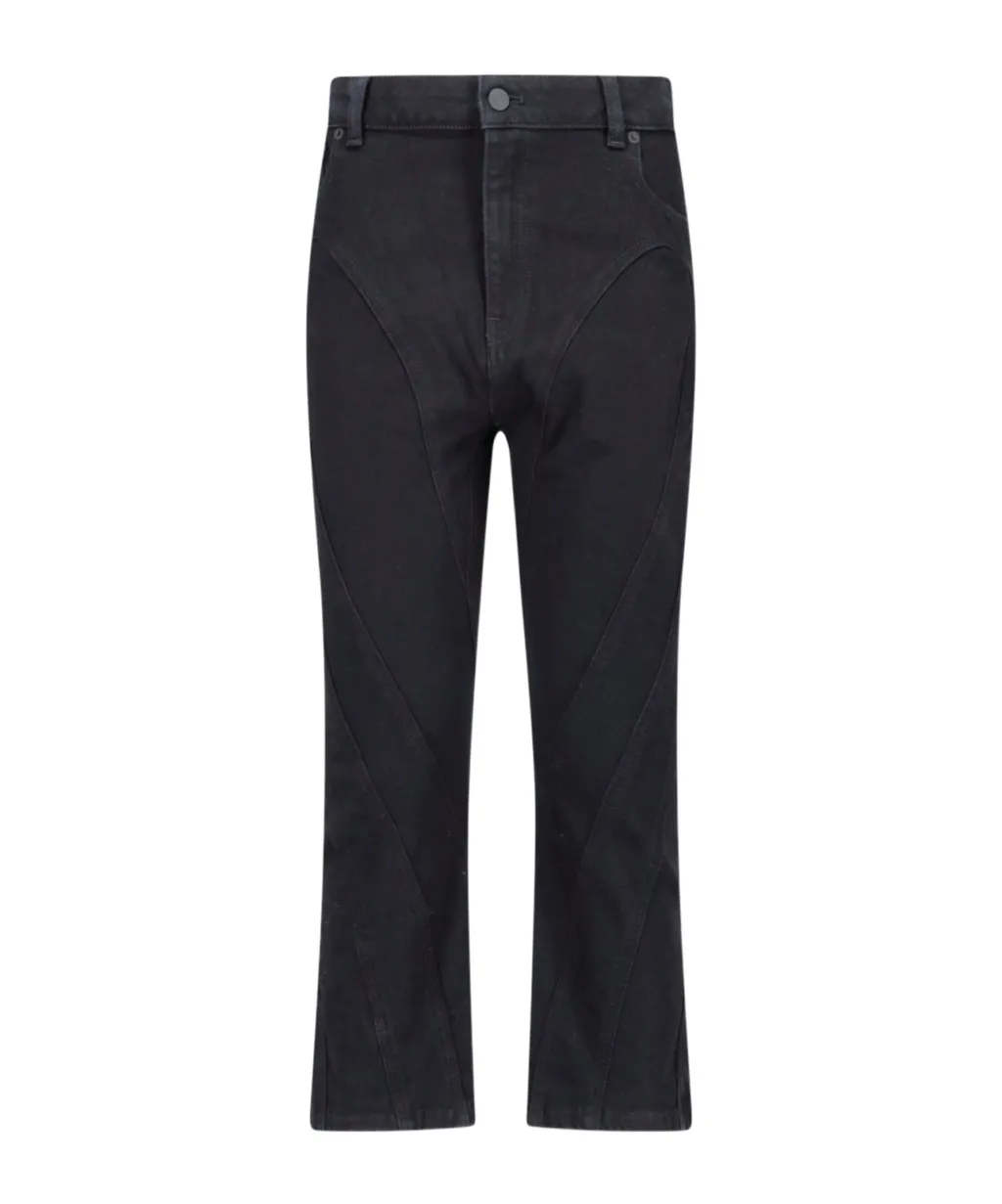 Seam-Detailed Tapered Jeans