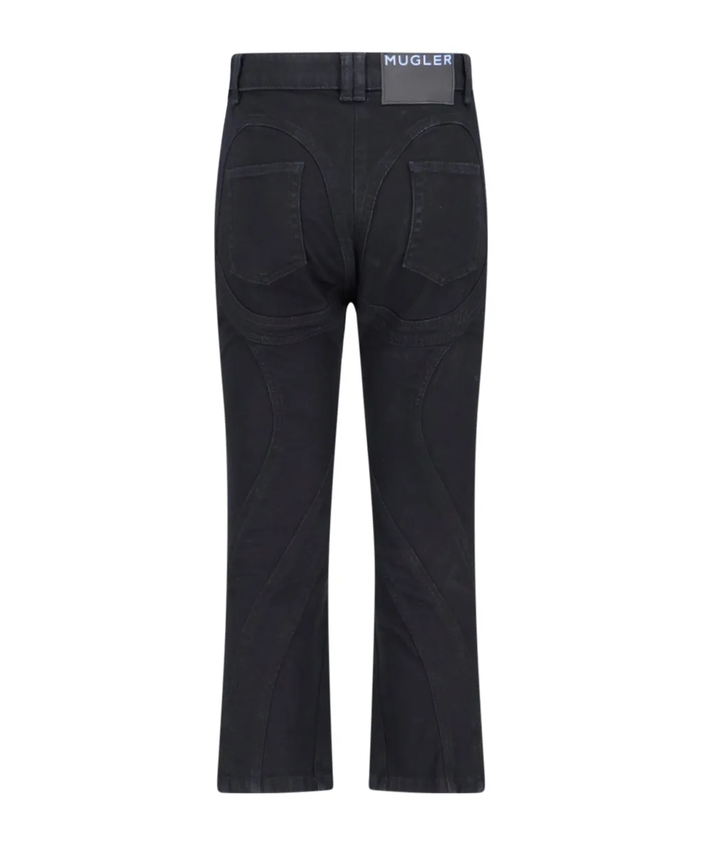 Seam-Detailed Tapered Jeans