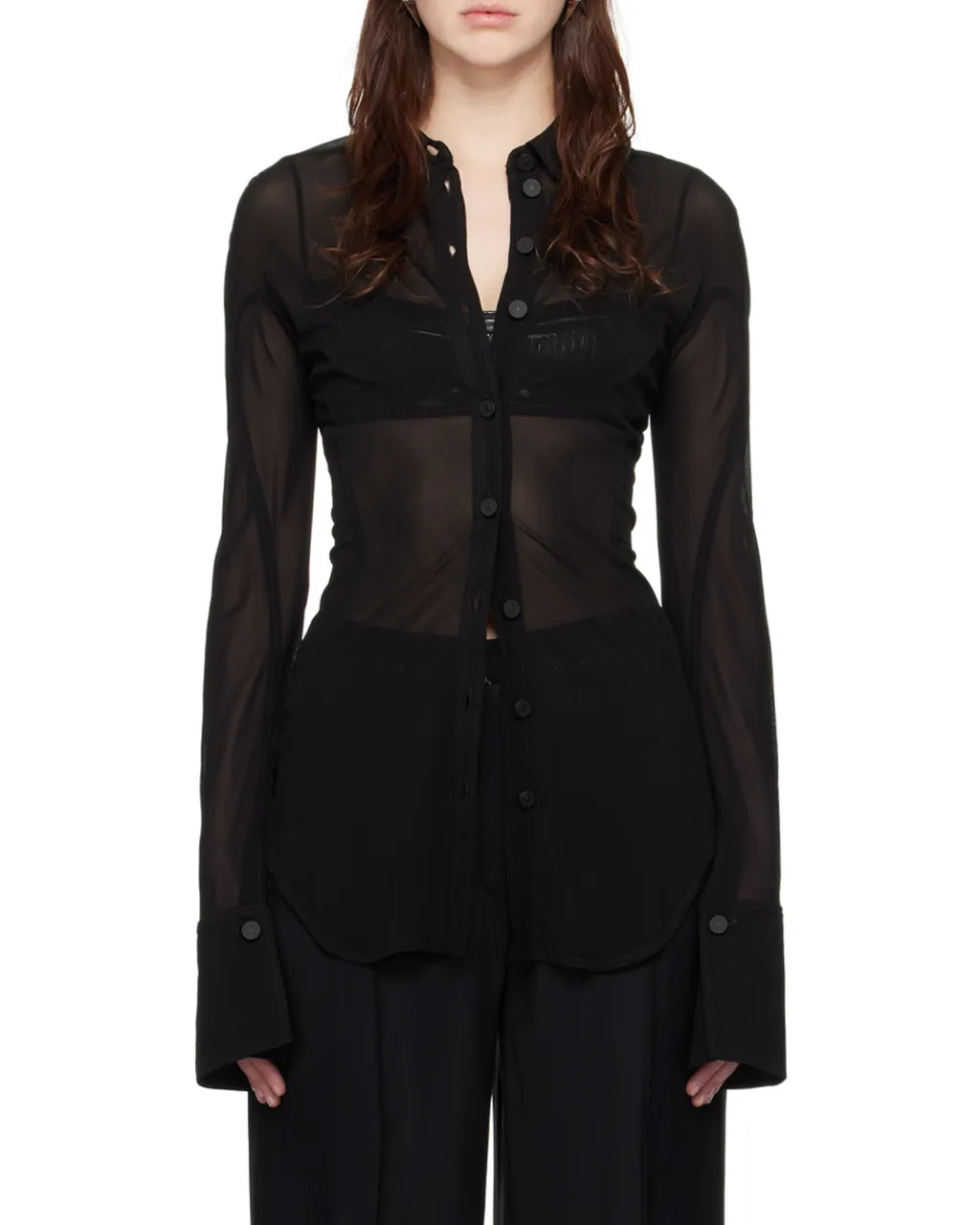 Semi-Sheer Jersey Shirt