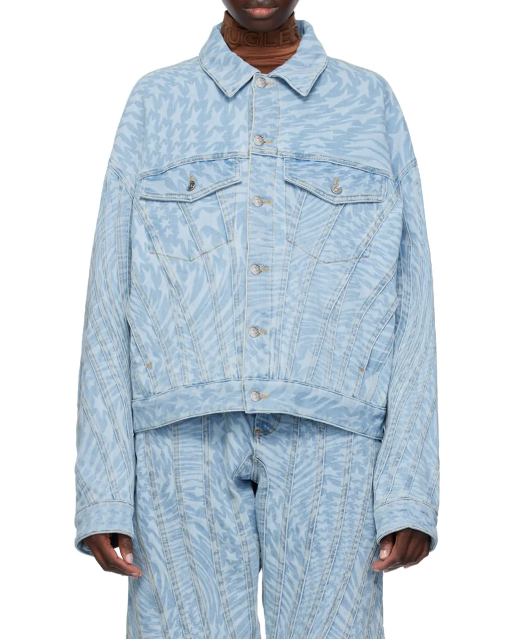 Star-Print Denim Jacket