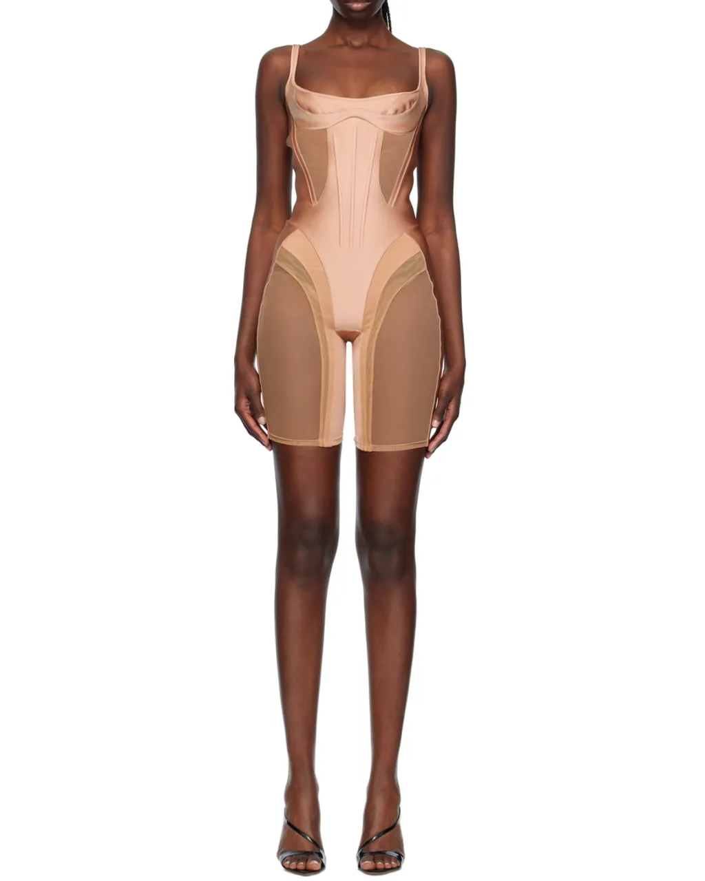 Heart-Neck Zipper Jumpsuit