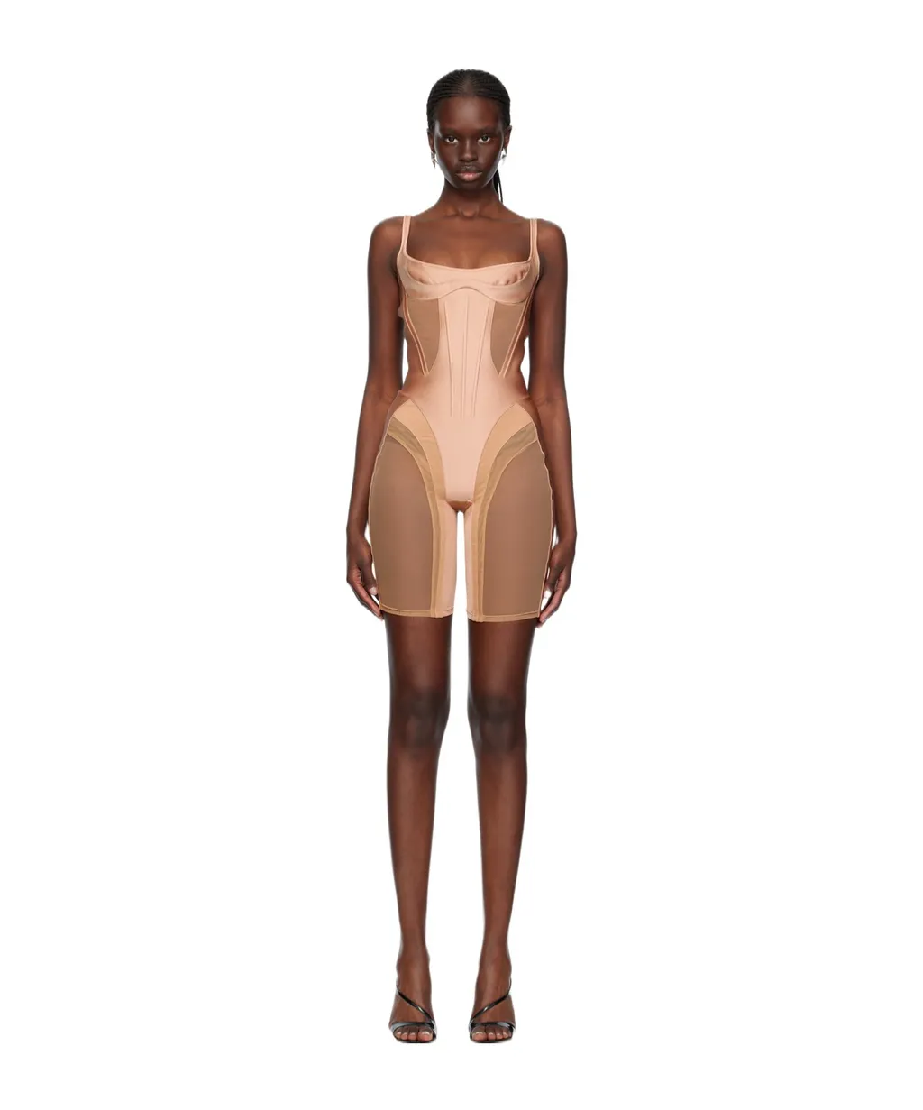 Heart-Neck Zipper Jumpsuit