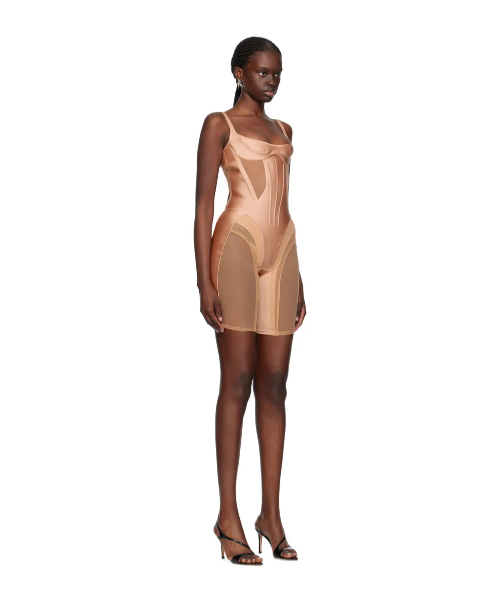 Heart-Neck Zipper Jumpsuit