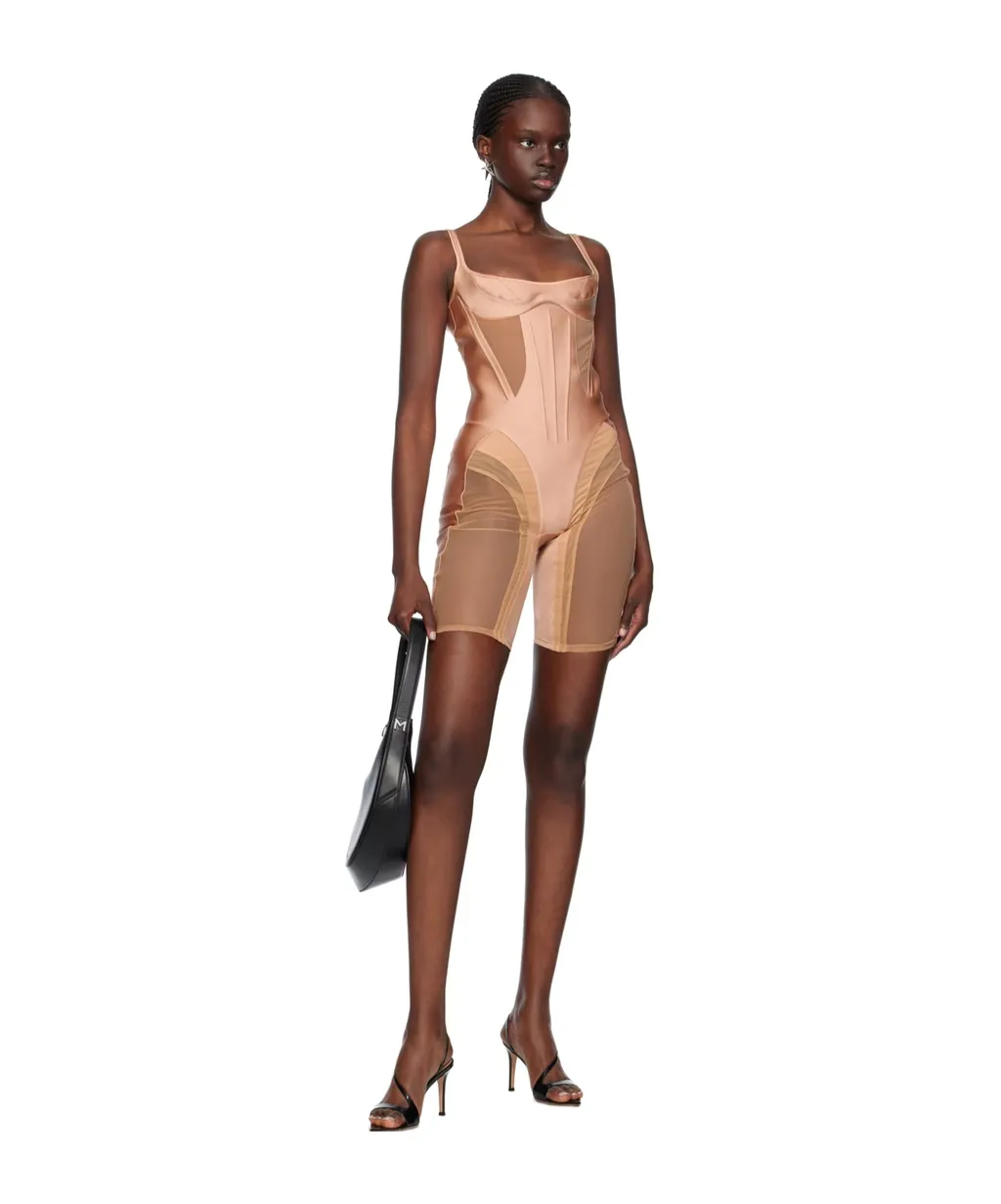 Heart-Neck Zipper Jumpsuit