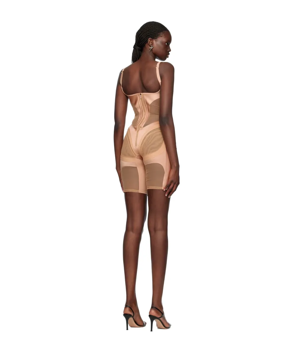 Heart-Neck Zipper Jumpsuit