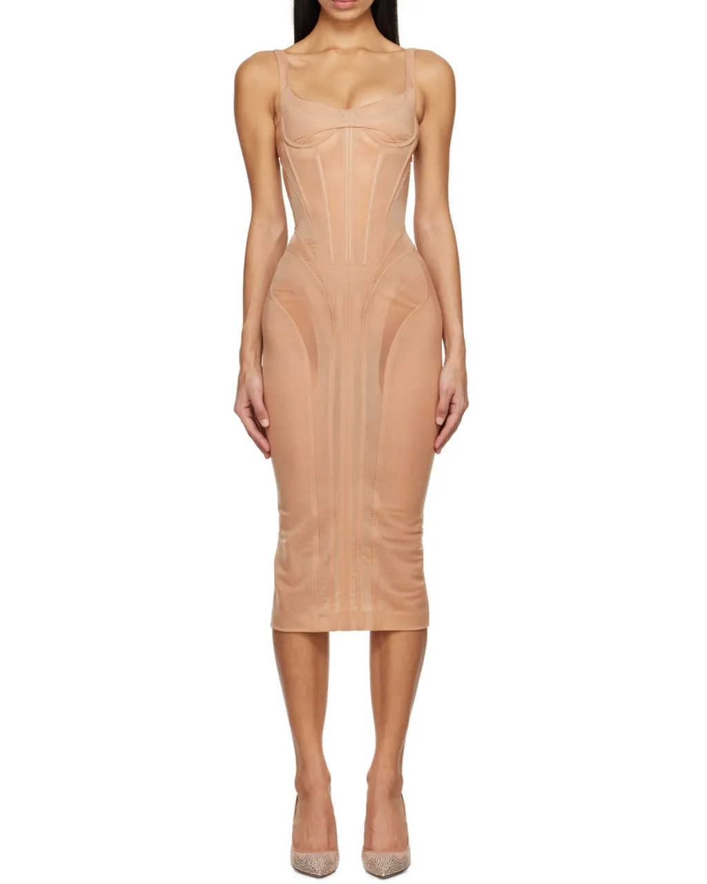 Corset-Style Midi Dress