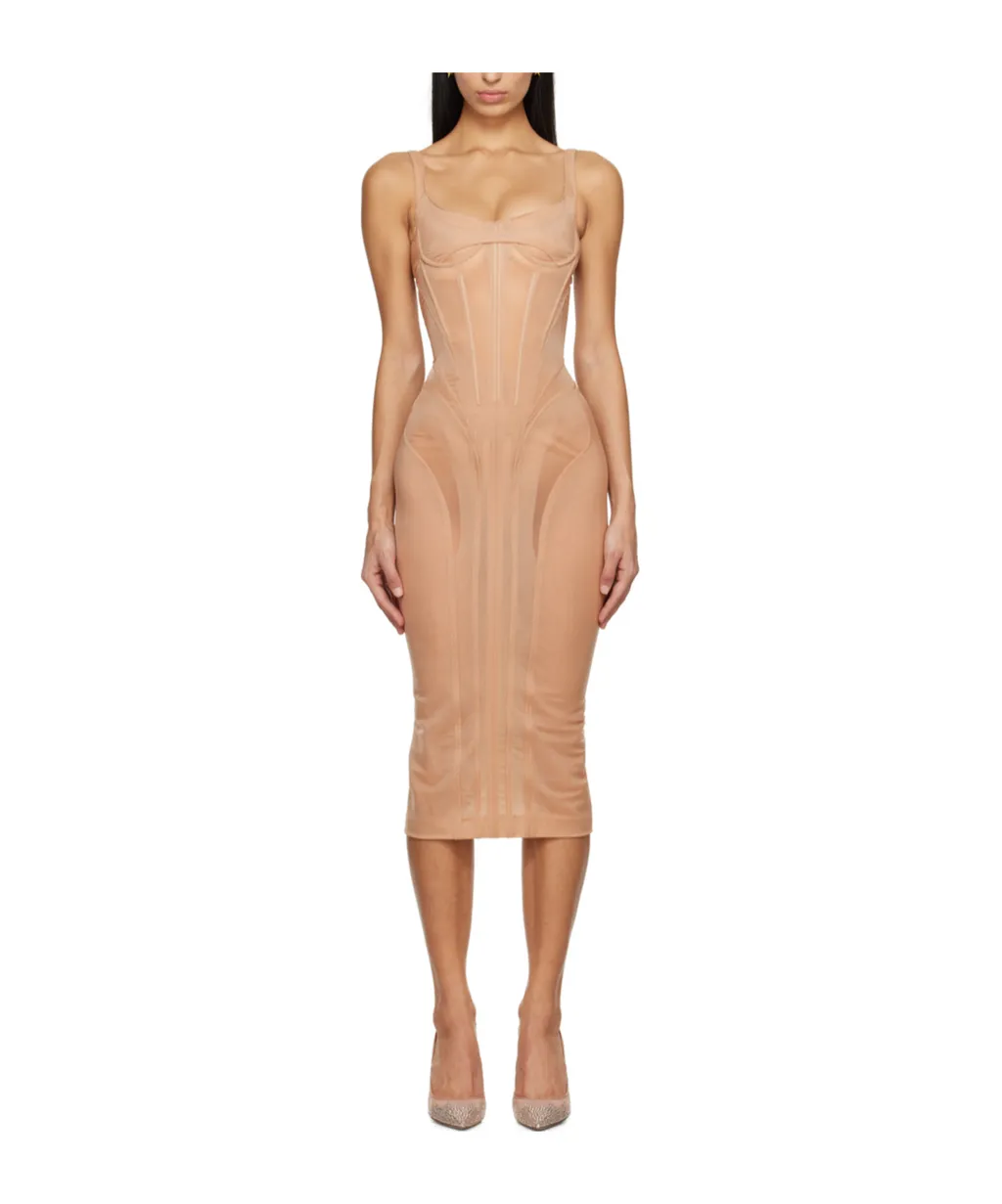 Corset-Style Midi Dress