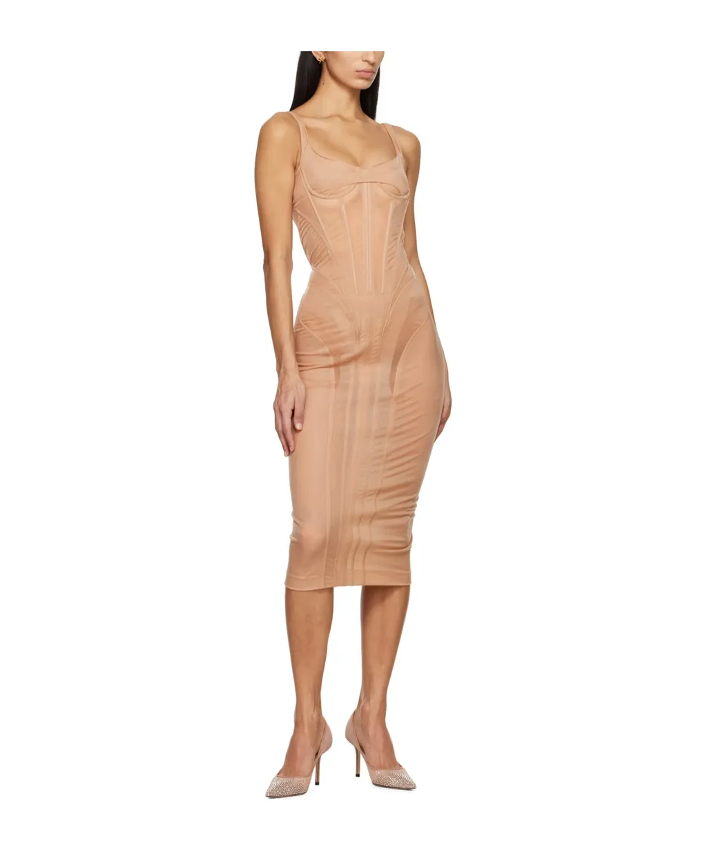Corset-Style Midi Dress