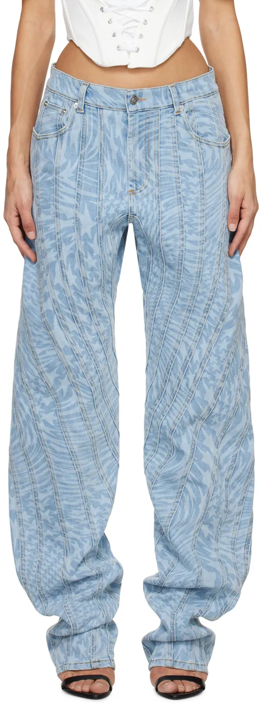 Star Print Tapered Jeans