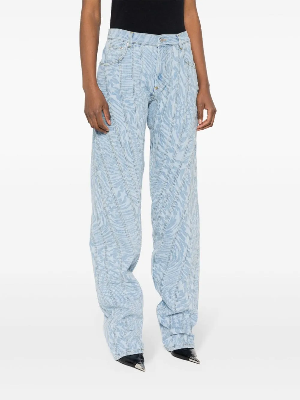 Star Print Tapered Jeans