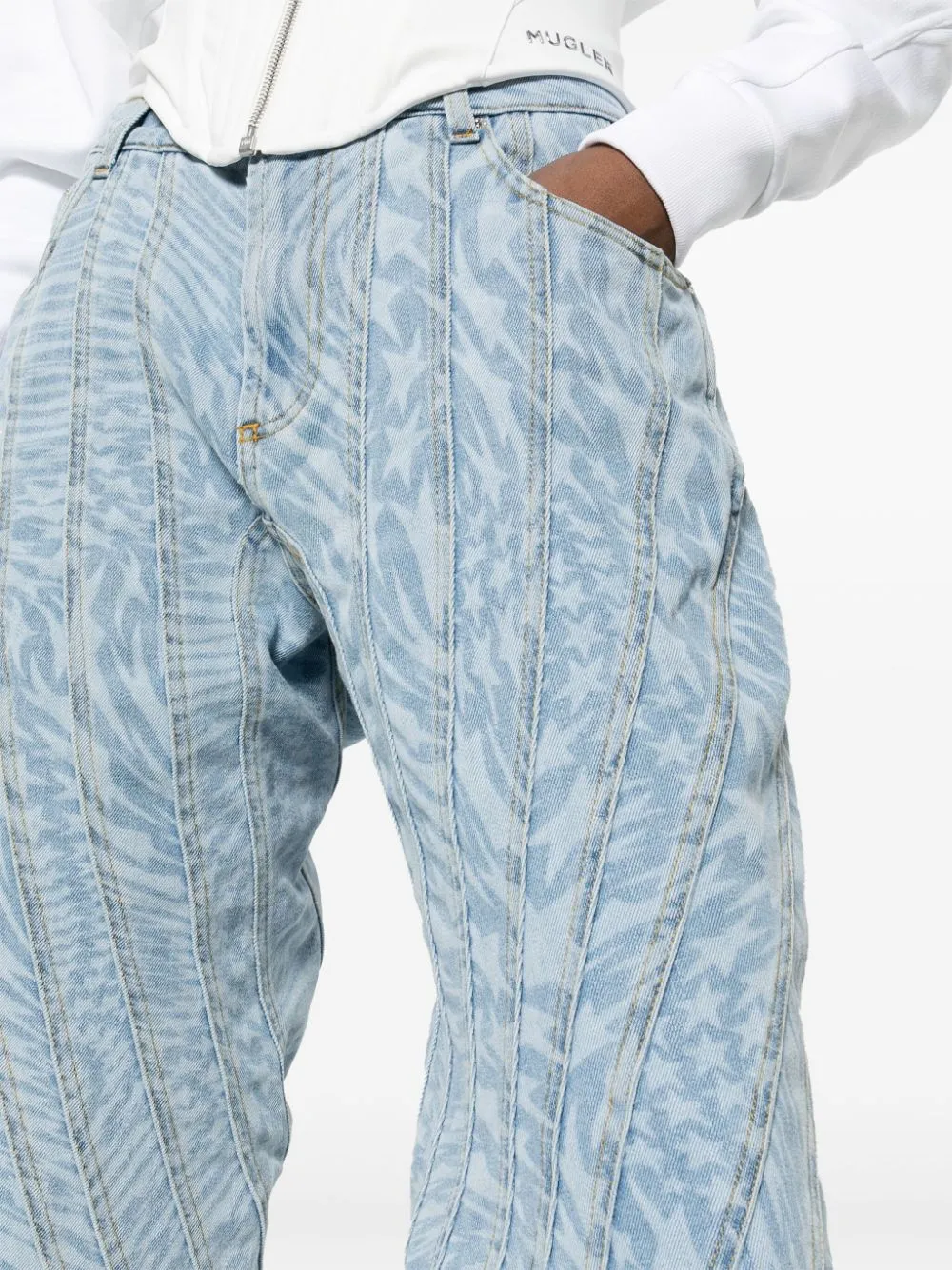 Star Print Tapered Jeans