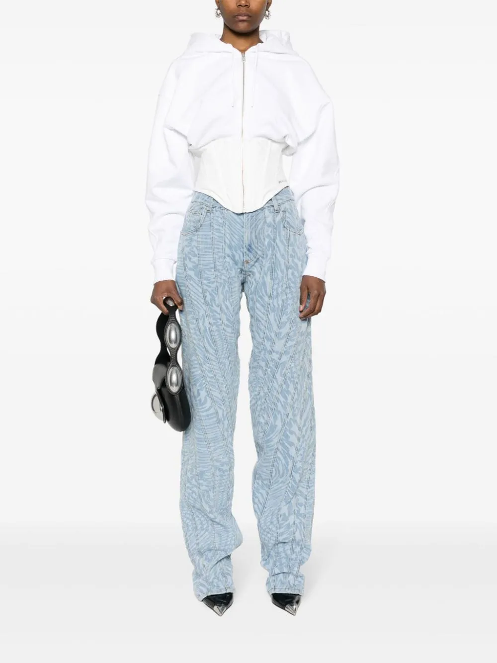 Star Print Tapered Jeans