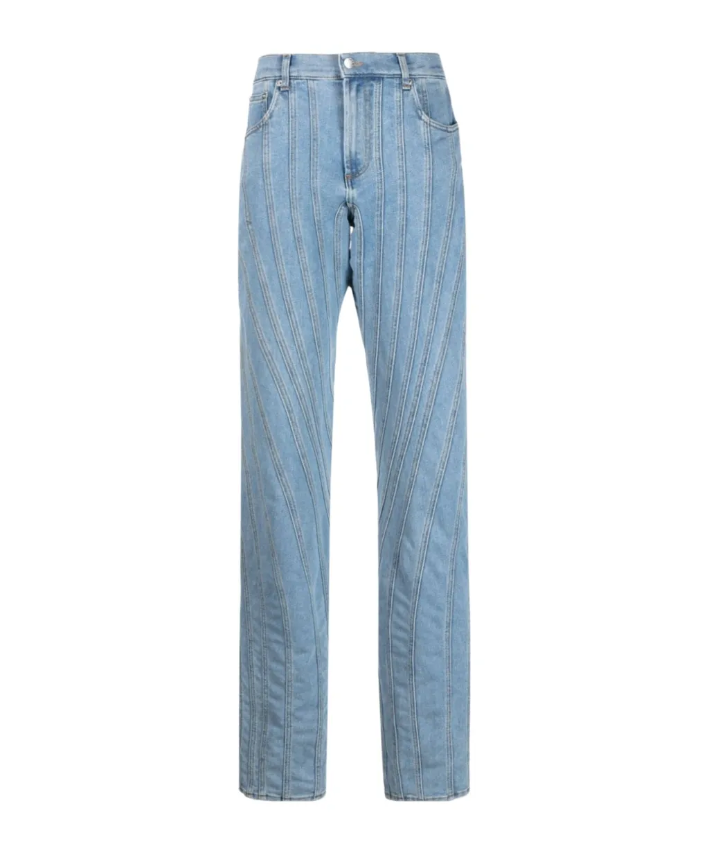 Multi-Seam Stretch Spiral Jeans