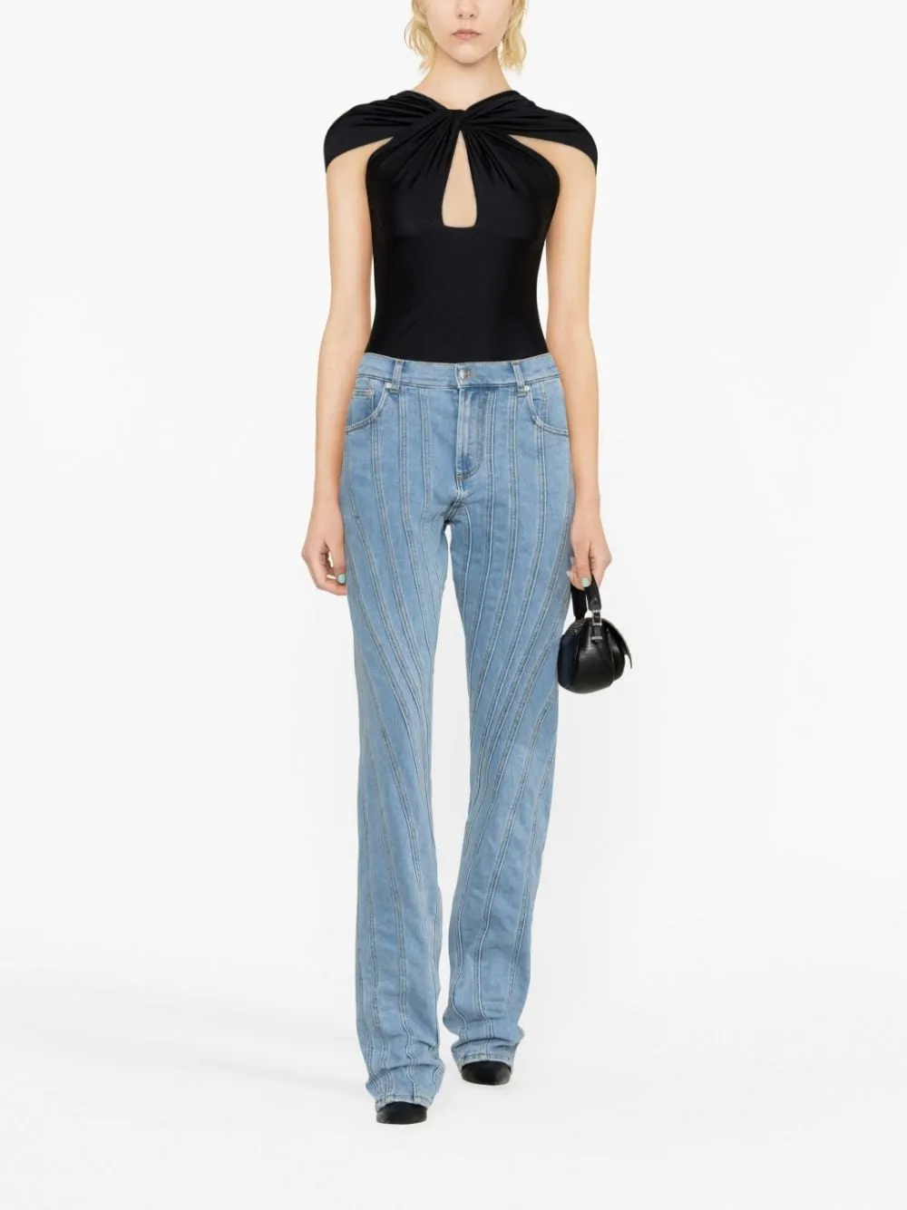 Multi-Seam Stretch Spiral Jeans