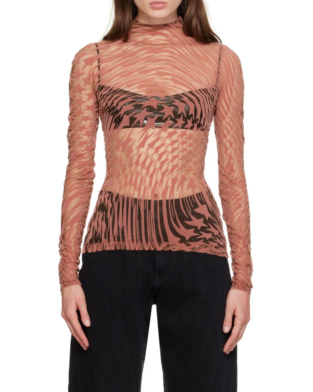 High-Necked Long-Sleeved T-Shirt