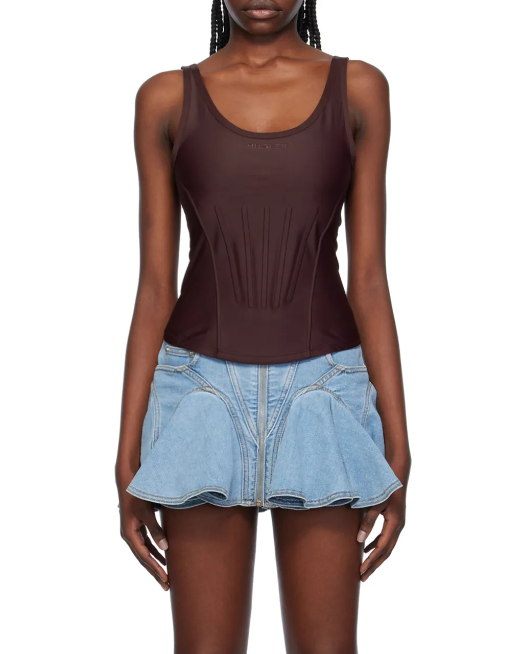 Logo Low Round Neck Vest
