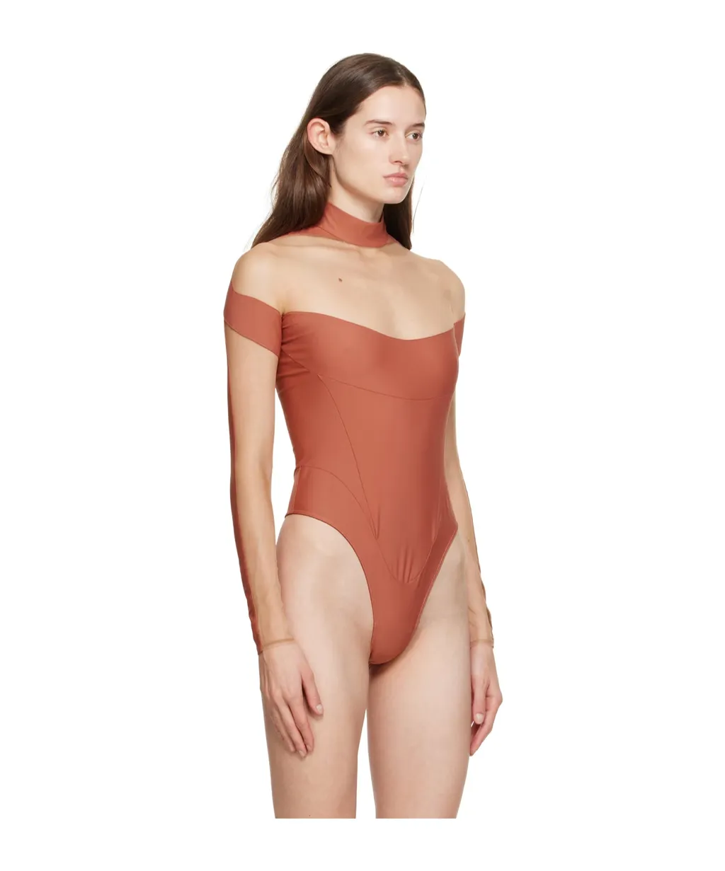 Small High-Neck Zipper One-Piece