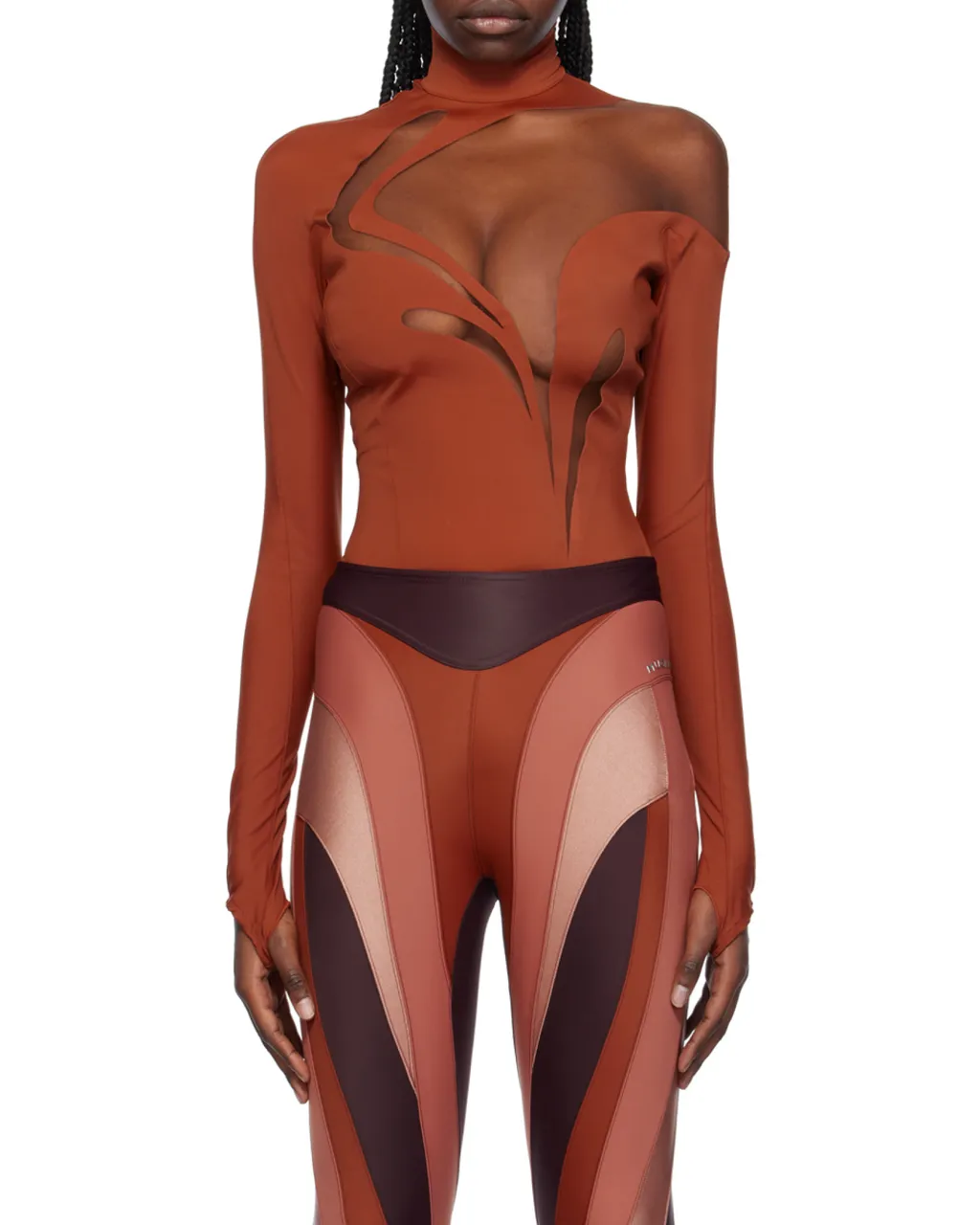 Long-Sleeved High-Neck One-Piece