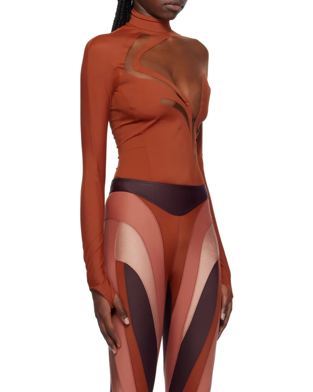 Long-Sleeved High-Neck One-Piece