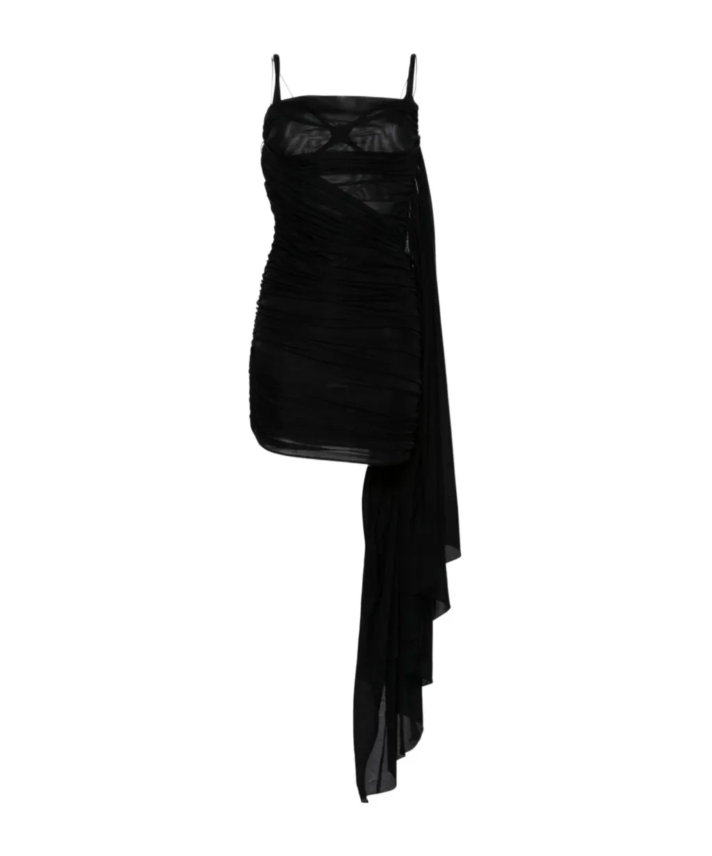 Open-Back Draped Mini Dress