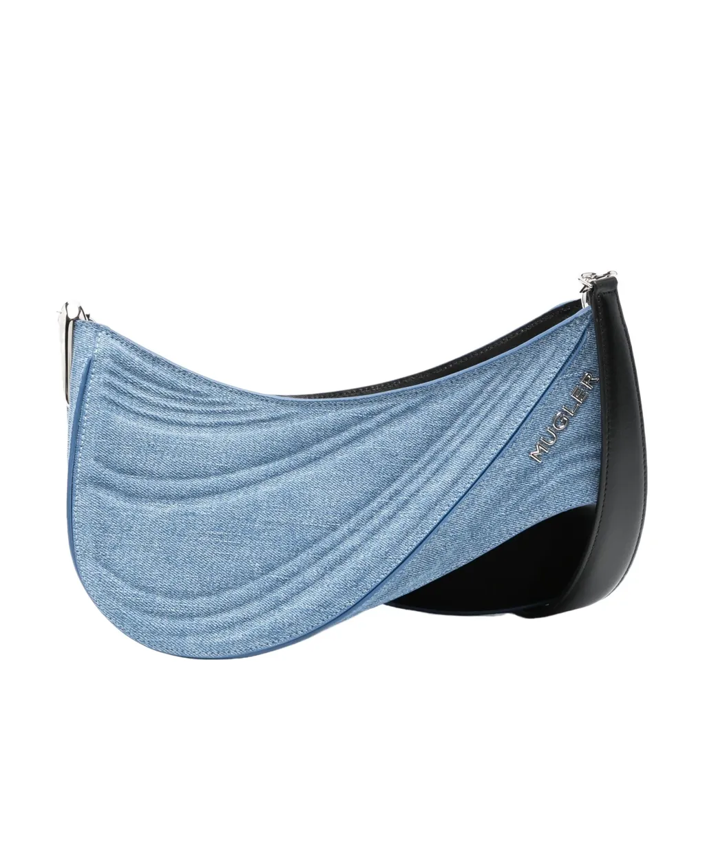 Medium Denim Spiral Curve 01 Denim Shoulder Bag