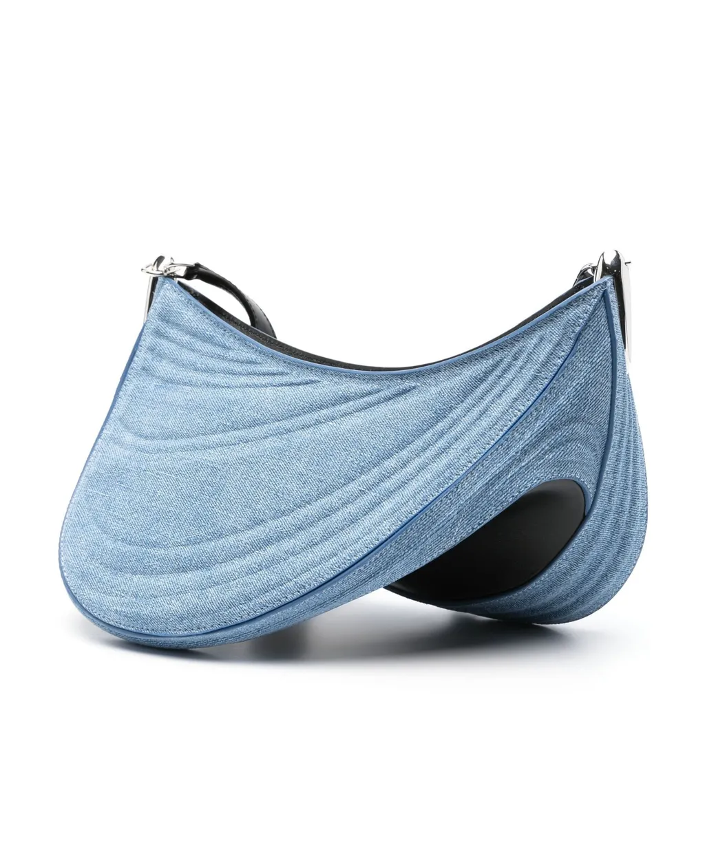 Medium Denim Spiral Curve 01 Denim Shoulder Bag