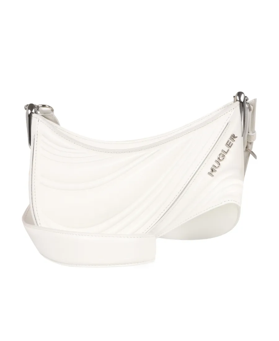 Small Spiral Curve 01 Embossed Zipped Crossbody Bag