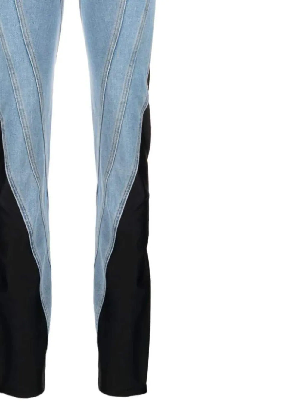 Contrast-Panel Slim-Fit Jeans