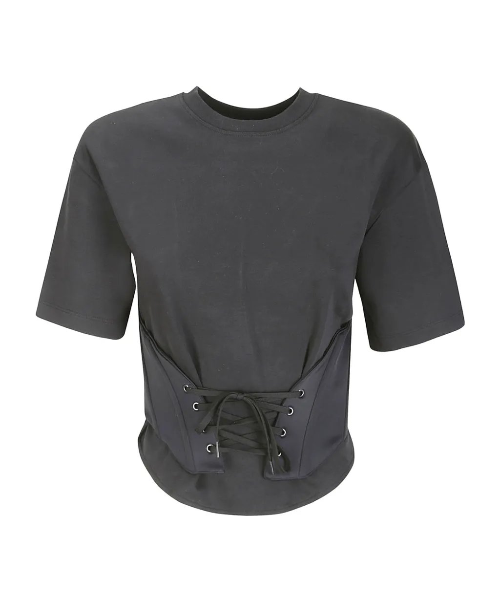 Lace-Up Corseted T-Shirt
