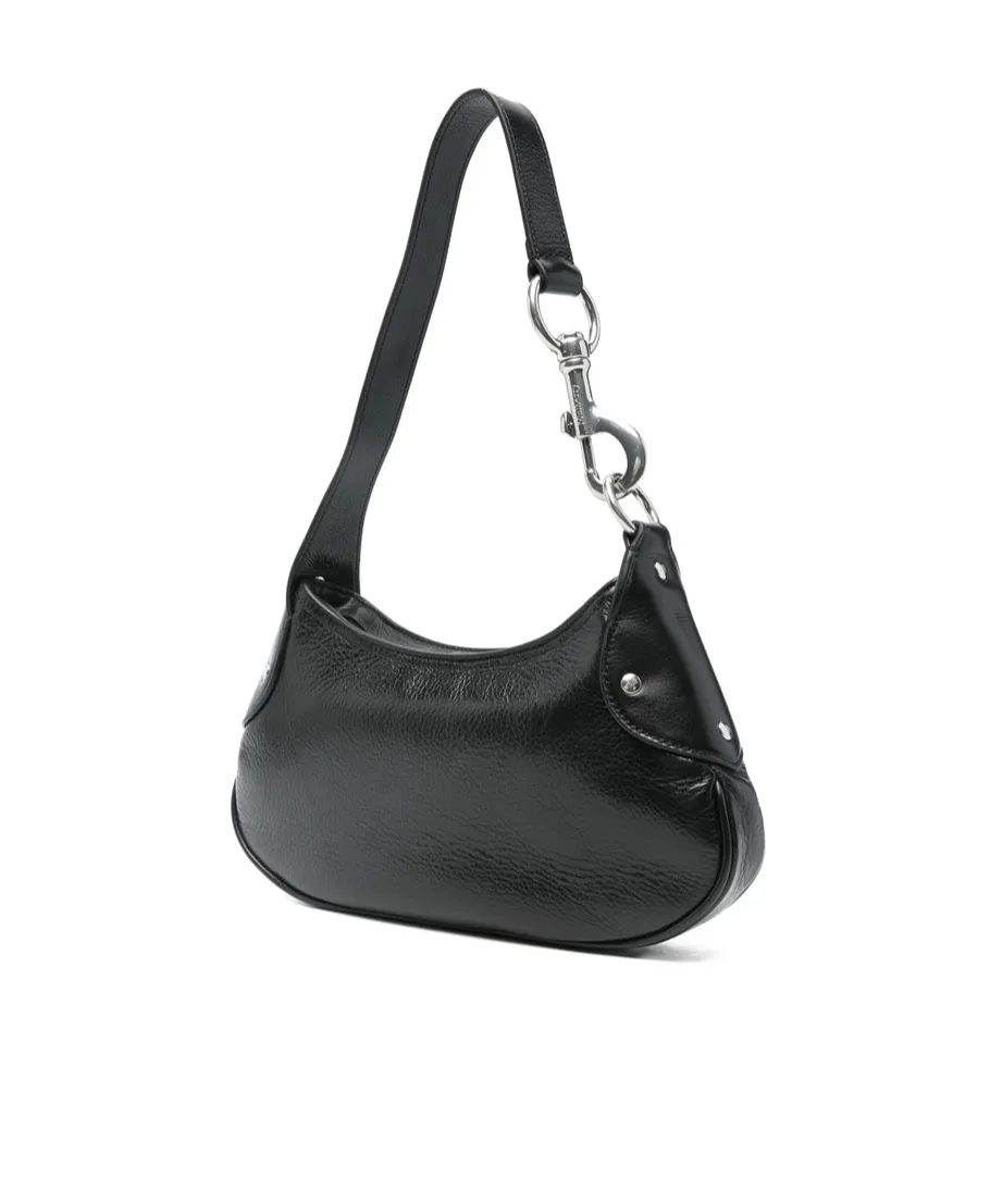 Rivet-Detail Leather Shoulder Bag