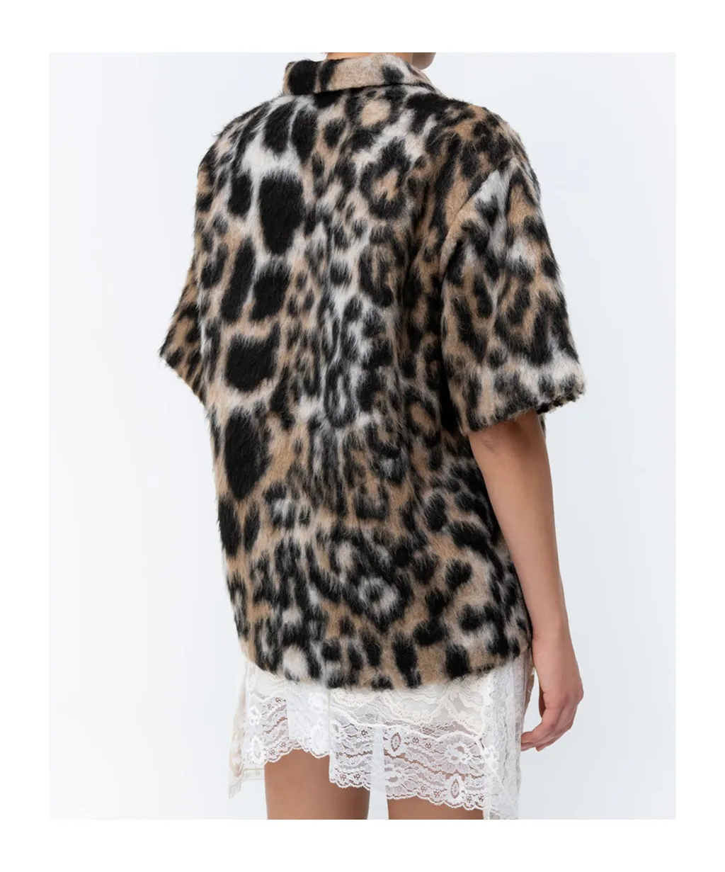 Leopard-Effect Polo Shirt