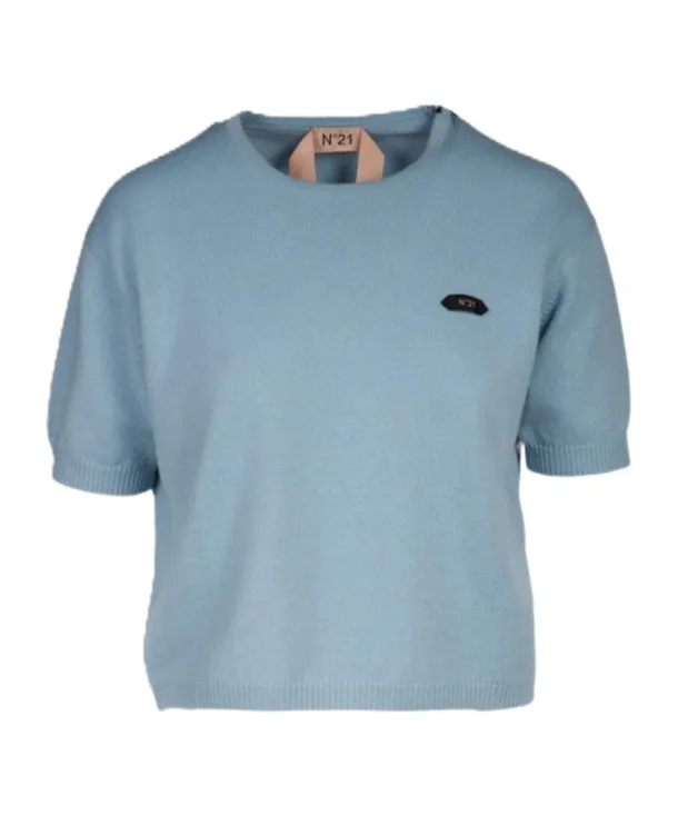 Short Sleeved Logo Detailed Jumper