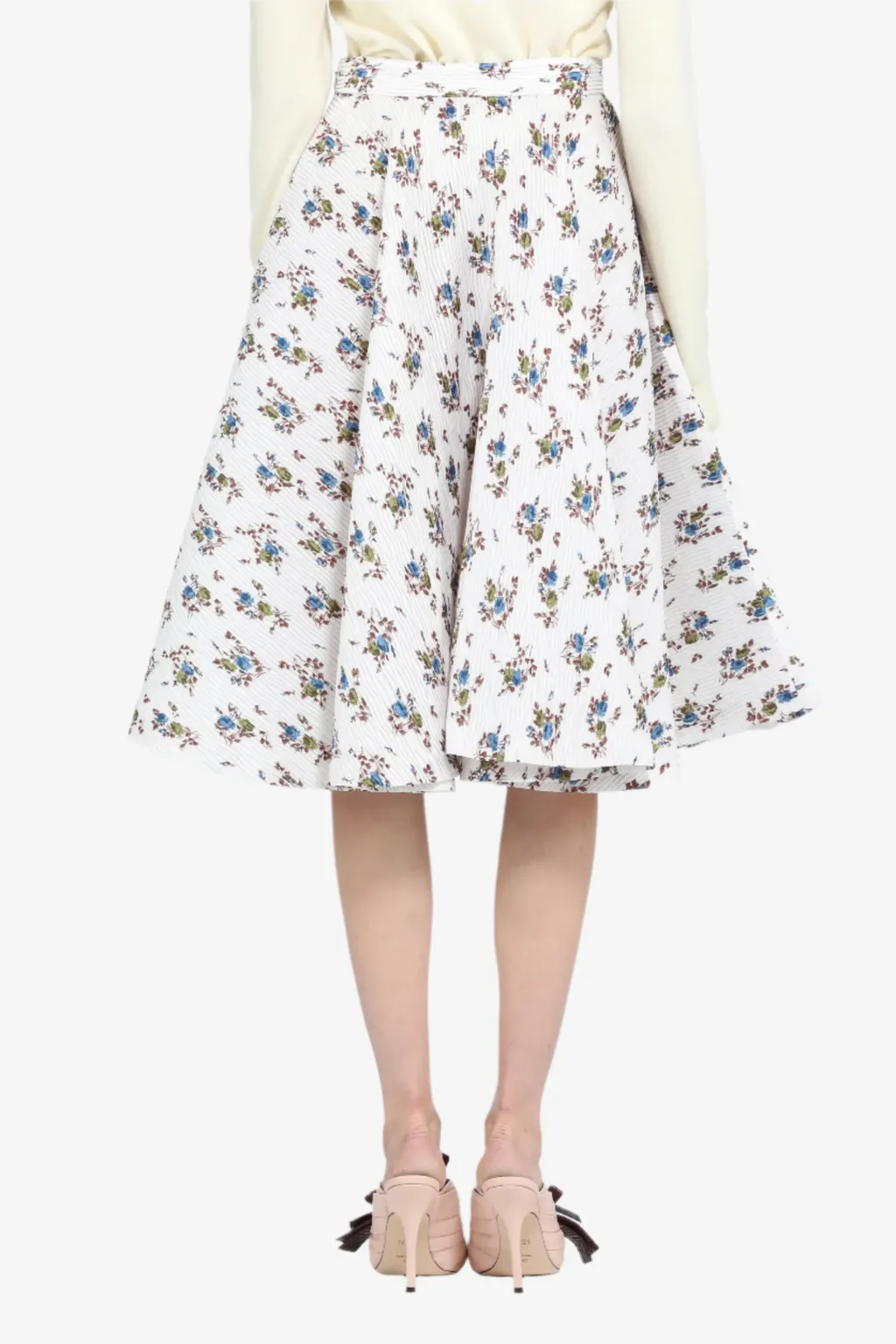 Floral-Print Pleated Midi Skirt