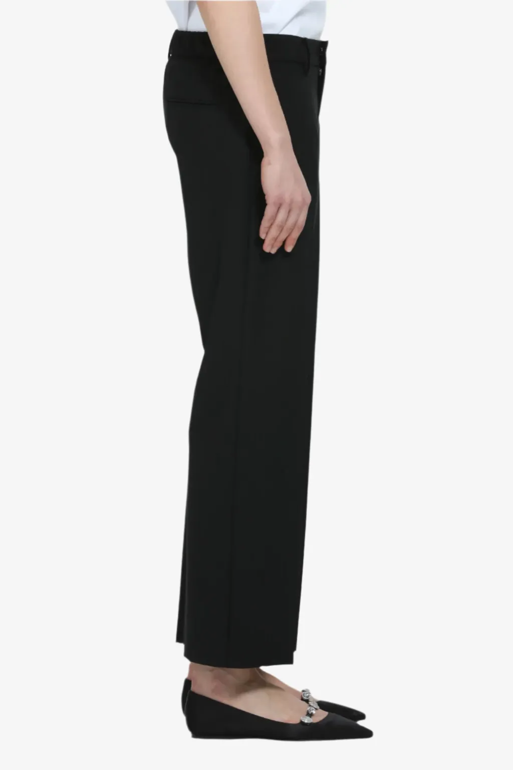 Straight Fit Striped Ankle Trousers