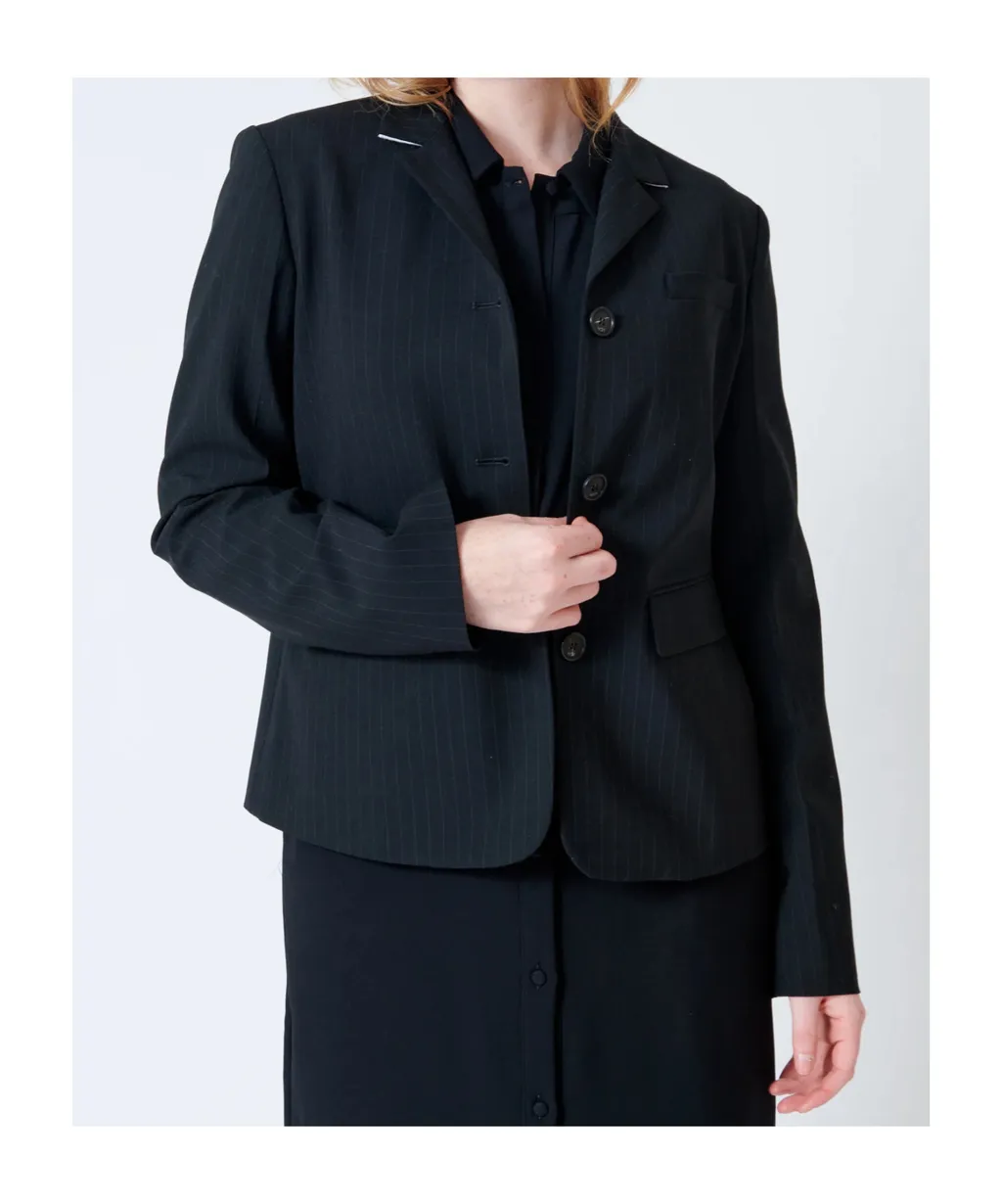 Three Button Pinstripe Jacket