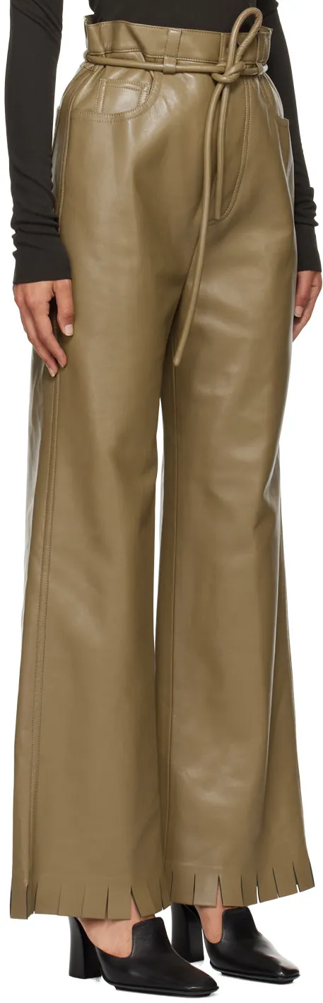 Cut-Hem High-Waisted Trousers