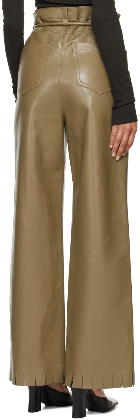 Cut-Hem High-Waisted Trousers